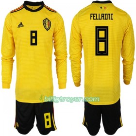 Billige Fotballdrakter Belgia FELLAINI 8 Barn VM 2018 Bortedraktsett Langermet